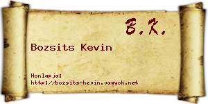 Bozsits Kevin névjegykártya