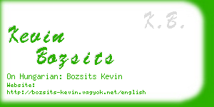 kevin bozsits business card